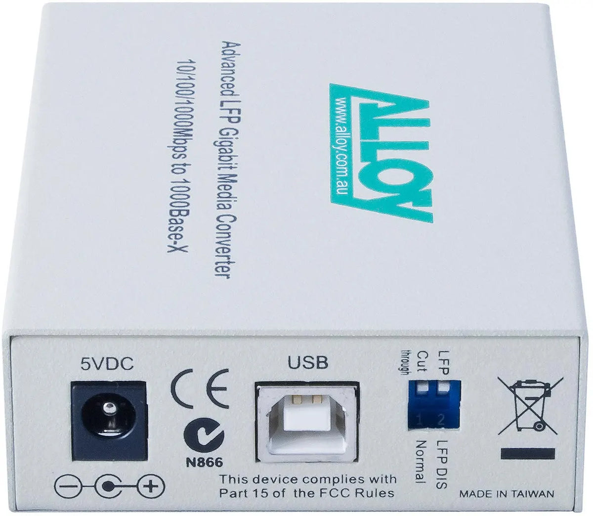 Alloy GCR2000ST 10/100/1000Base-T to Gigabit Fibre (ST) Converter with LFP via FEF or FM. 220m or...