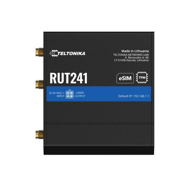 Teltonika RUT241 eSIM™ Industrial 4G Router,Global Version, Instant LTE Failover, Compact and Pow...