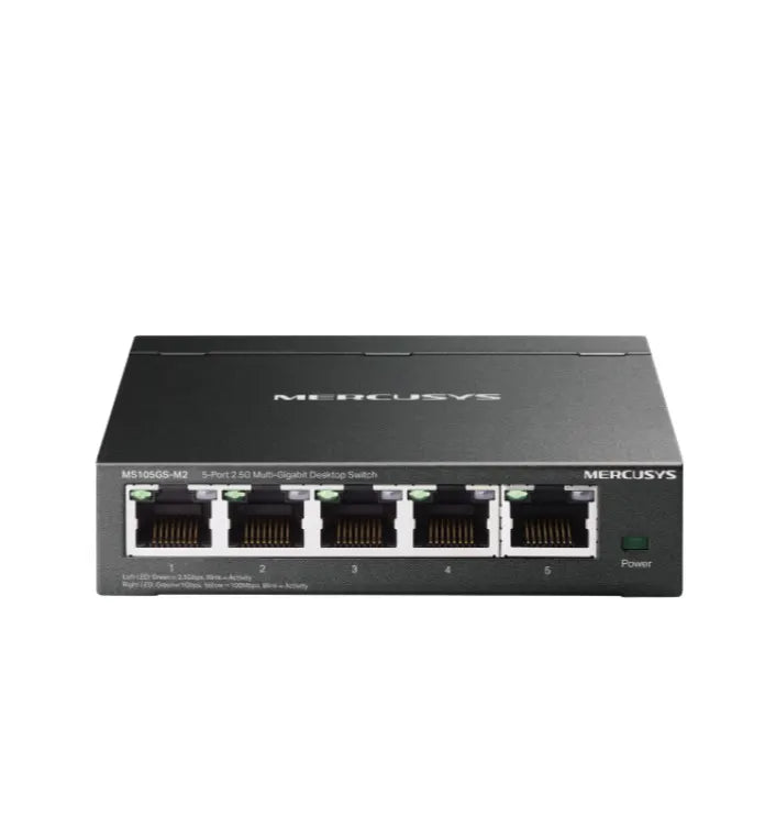 Mercusys MS105GS-M2 5-port 2.5G Multi-Gigabit Desktop Switch, 5× 2.5G RJ45 Ports - Network - Con...