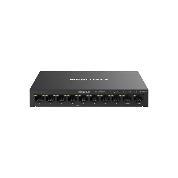 Mercusys MS110CMP 8-Port 10/100 Mbps + 2-Port Gigabit Desktop Switch with 8-Port PoE+ - Network...