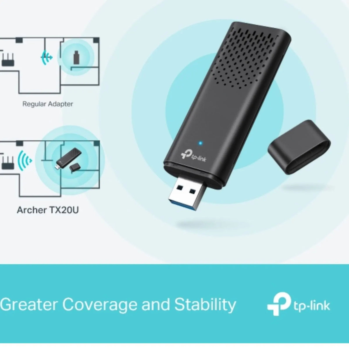 TP-Link Archer TX20U AX1800 Dual Band Wi-Fi 6 Wireless USB Adapter, 1201 Mbps at 5 GHz + 574 Mbps... - Image 4