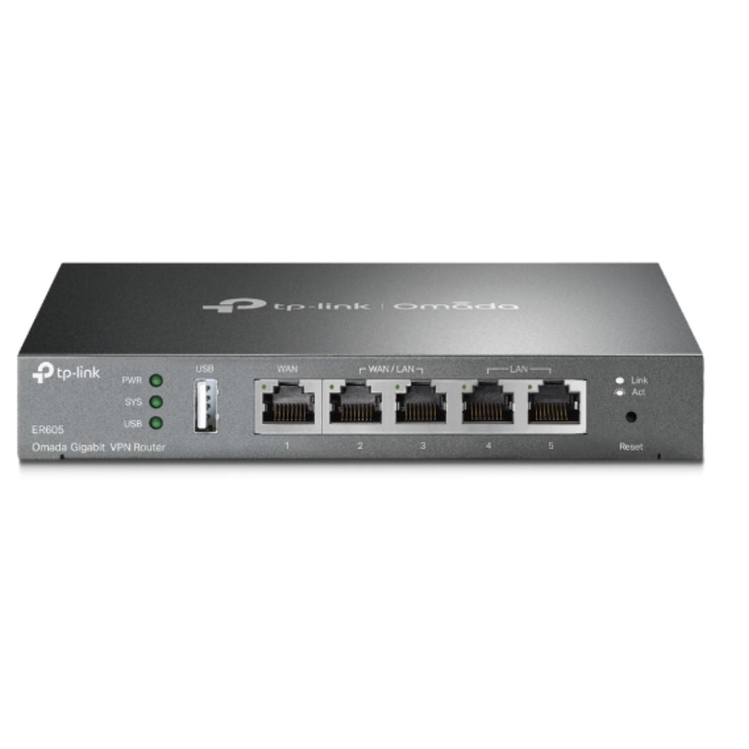 TP-Link TL-ER605 (TL-R605) SafeStream Gigabit Multi-WAN VPN Router PPPoE 1 WAN 3 Changeable WAN/LAN Ports 10BASE-T, Centralised Cloud, Omada