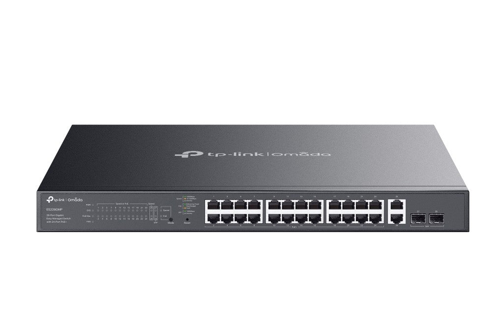 TP-Link ES228GMP Omada 28-Port Gigabit Easy Managed Switch with 24-Port PoE+, Fast PoE, Perpetua...