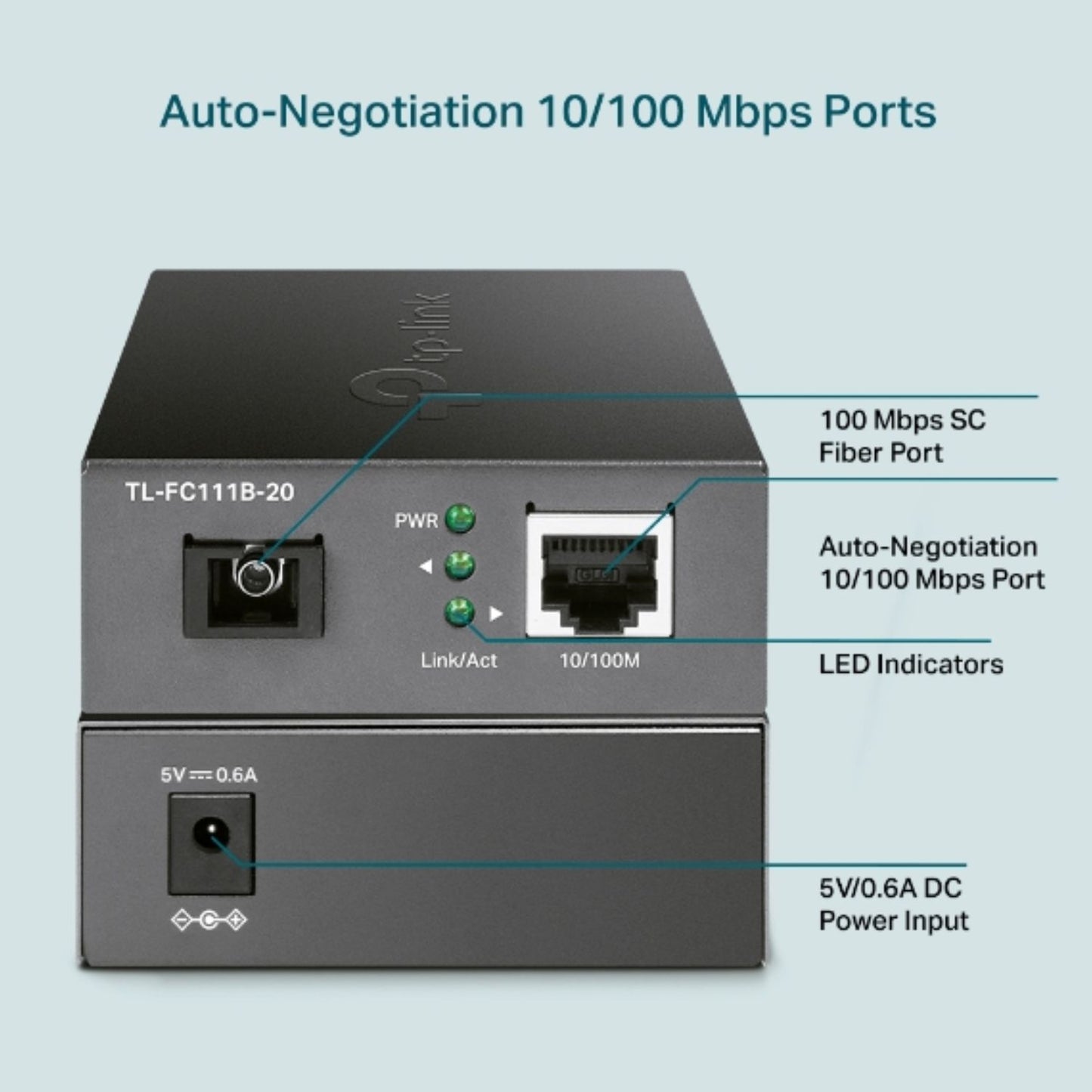TP-Link TL-FC111B-20 10/100 Mbps WDM Media Converter - IEEE 802.3u 1550nm 20KM (Compatible with TL-FC111A-20)