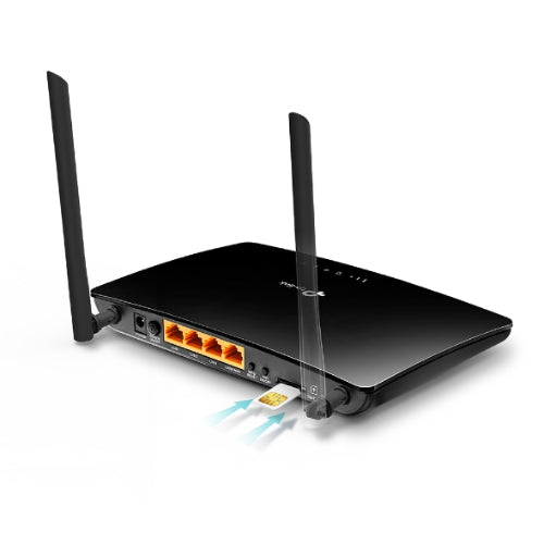 TP-Link TL-MR6400 N300 Wireless N 3G/4G-LTE Router 2.4GHz (300Mbps) 802.11bgn 3x100Mbps LAN 1x 100Mbps 4G SIM Slot, Band5Band28