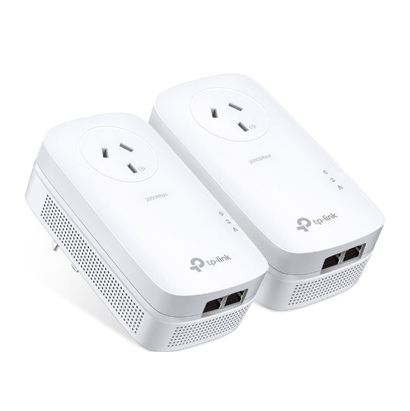 TP-Link TL-PA9020P KIT AV2000 2-Port Gigabit Passthrough Powerline Starter Kit, HomePlug AV2, Up... - Image 2