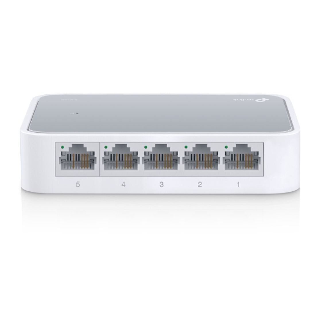 TP-Link TL-SF1005D 5-port 10/100M mini Desktop Switch, 5 10/100M RJ45 ports, Plastic case, Supports Auto MDI / MDIX