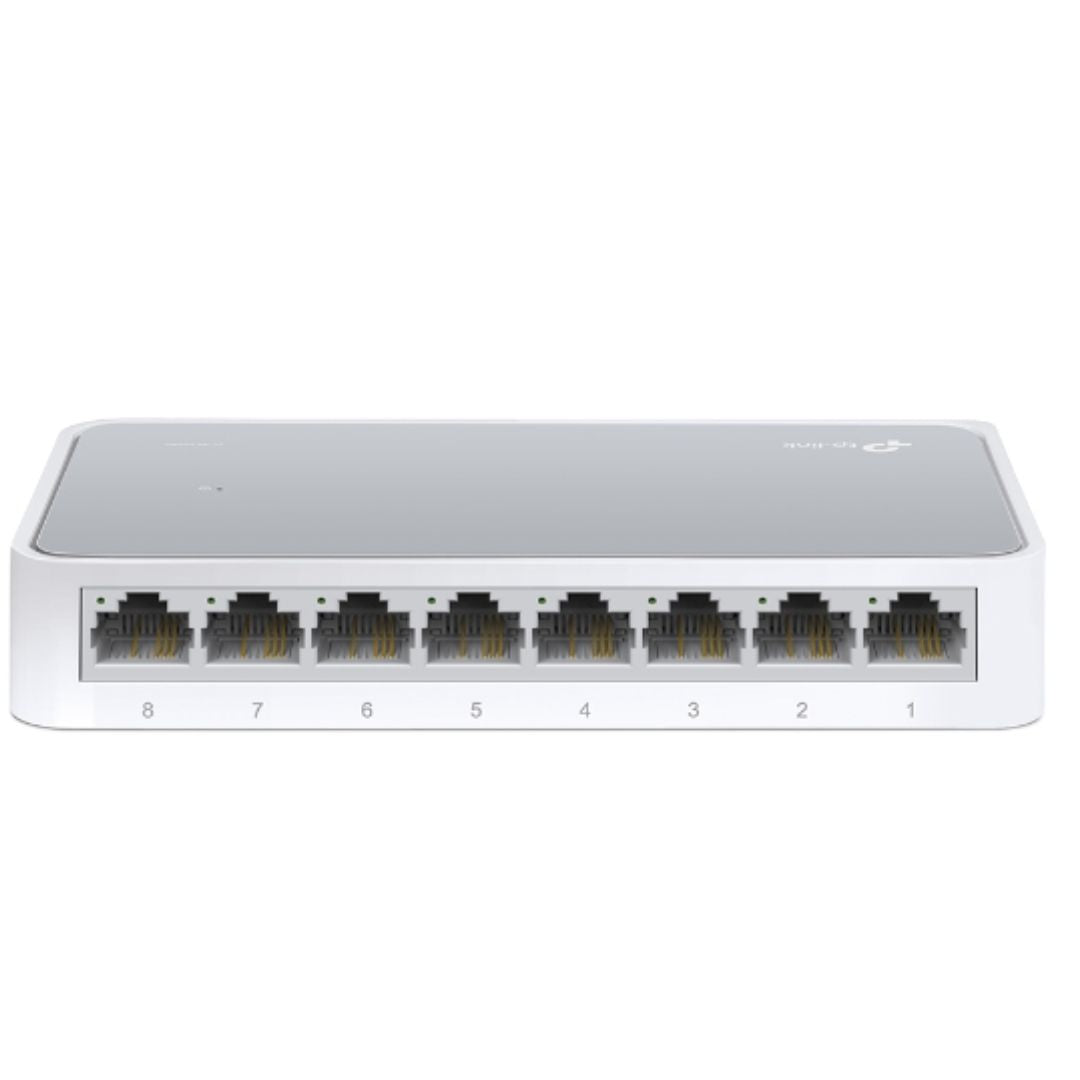 TP-Link TL-SF1008D 8-port 10/100M Desktop Switch, 8 10/100M RJ45 ports, Plastic case, Supports Auto MDI/MDIX