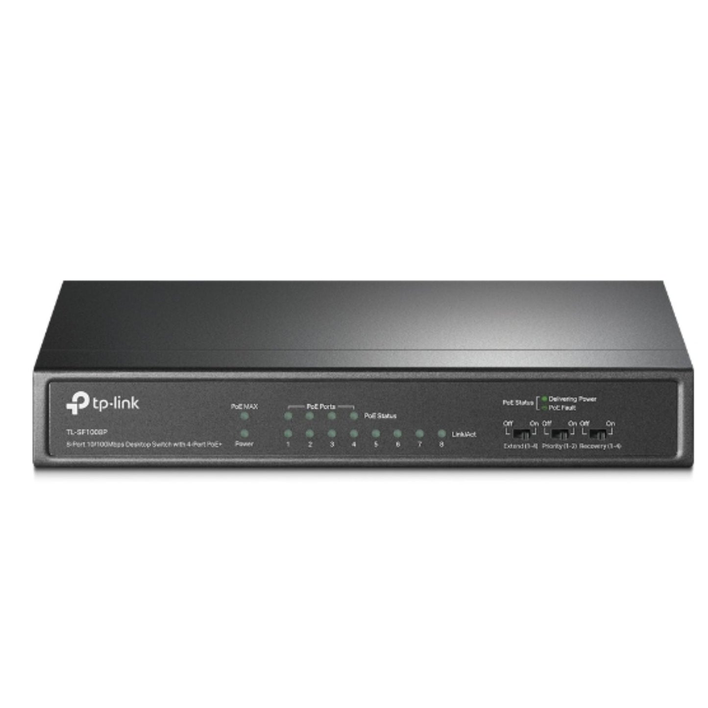 TP-Link TL-SF1008P 8-Port 10/100Mbps Desktop Unmanaged Switch 4-Port PoE 57W IEEE 802.3af, Fanless