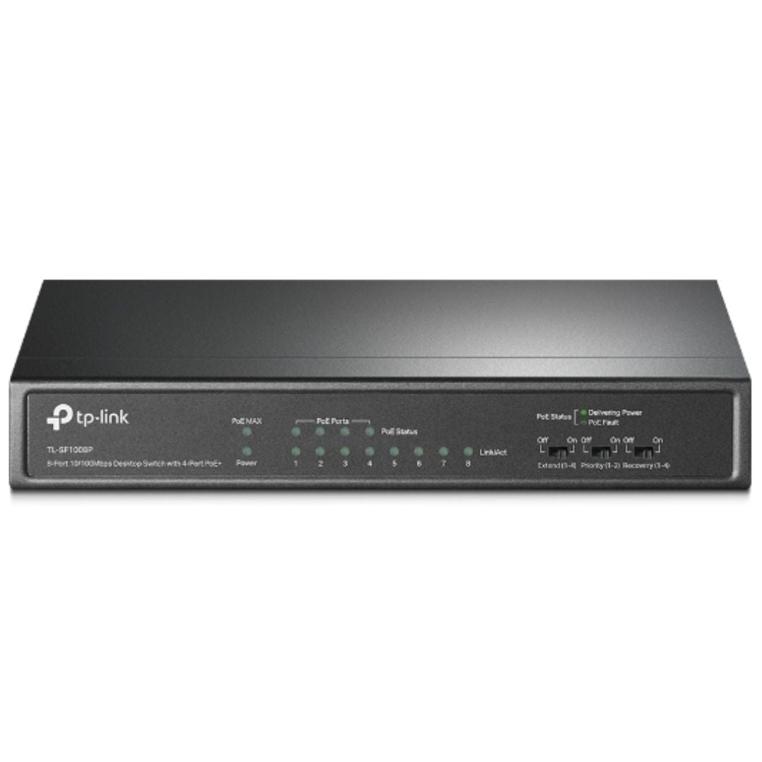 TP-Link TL-SF1008P 8-Port 10/100Mbps Desktop Unmanaged Switch 4-Port PoE 57W IEEE 802.3af, Fanless