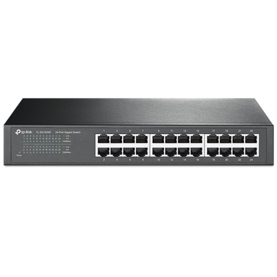 TP-Link TL-SG1024D 24-Port Gigabit Desktop/Rackmount Unmanaged Switch energy-efficient Supports MAC Plug play 48Gbps Switching Capacity