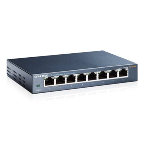TP-Link TL-SG108 8-Port Gigabit Desktop Switch Steel Case Fanless 11.9Mpps Support 802.1p/DSCP QoS1 and IGMP Snooping Plug Play