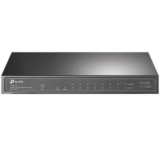TP-Link TL-SG1210P 10-Port Gigabit Desktop Switch with 8-Port PoE+ IGMP Snooping 1 Gigabit SFP Sl...