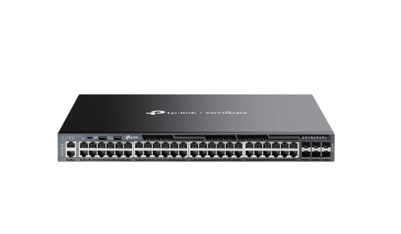 TP-Link SG6654X Omada 48-Port Gigabit Stackable L3 Managed Switch with 6 10GE SFP+ Slots, 48× Gig...