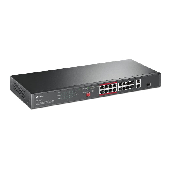 TP-Link TL-SL1218P 16-Port 10/100 Mbps + 2-Port Gigabit Rackmount Switch with 16-Port PoE+, Up to... - Image 2