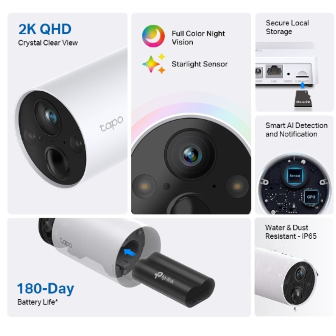 TP-Link Tapo C420S4 Smart Wire-Free Security Camera System, 4-Camera System, 180 days battery lif... - Image 3