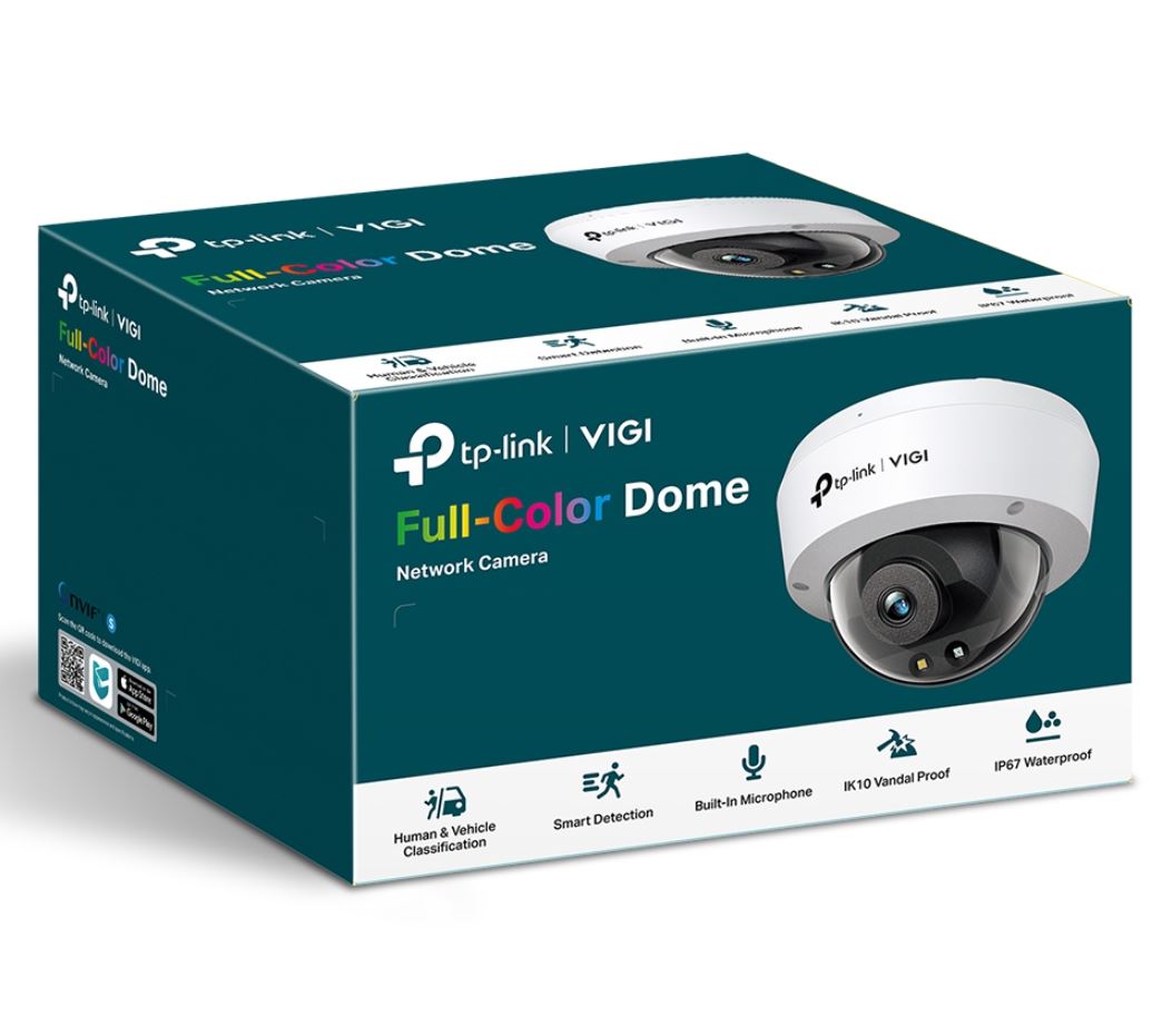 TP-Link VIGI 5MP C250(2.8mm) Full-Color Dome Network Camera 2.8mm Lens, Smart Detection, 2YW - Se...