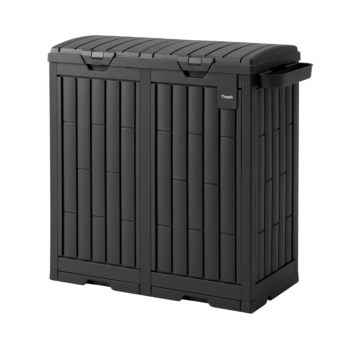 Gardeon Outdoor Trash Cans Dual Compartment Trash Can 220L Black - Image 9