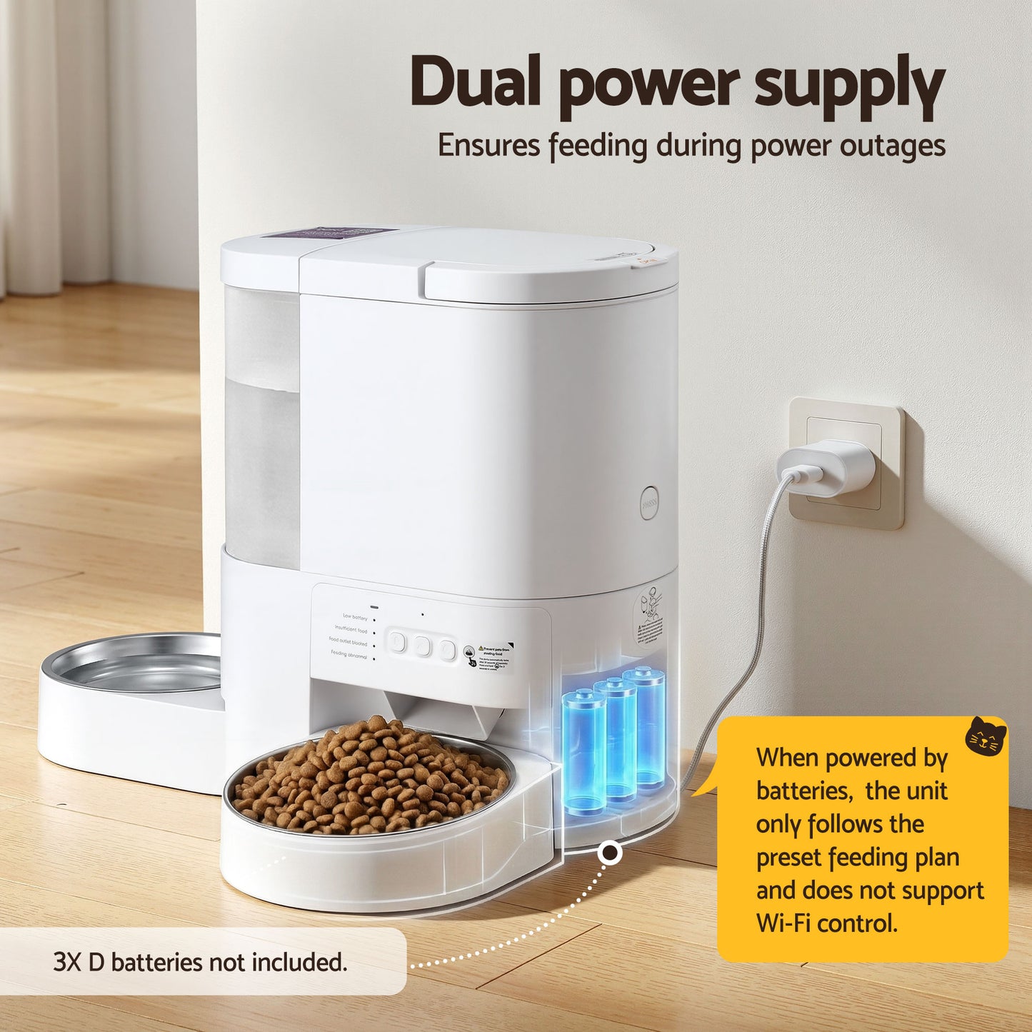 i.Pet Automatic Pet Feeder Water Dispenser 2-in-1 Smart WiFi Dog Cat Food 4L - Image 9