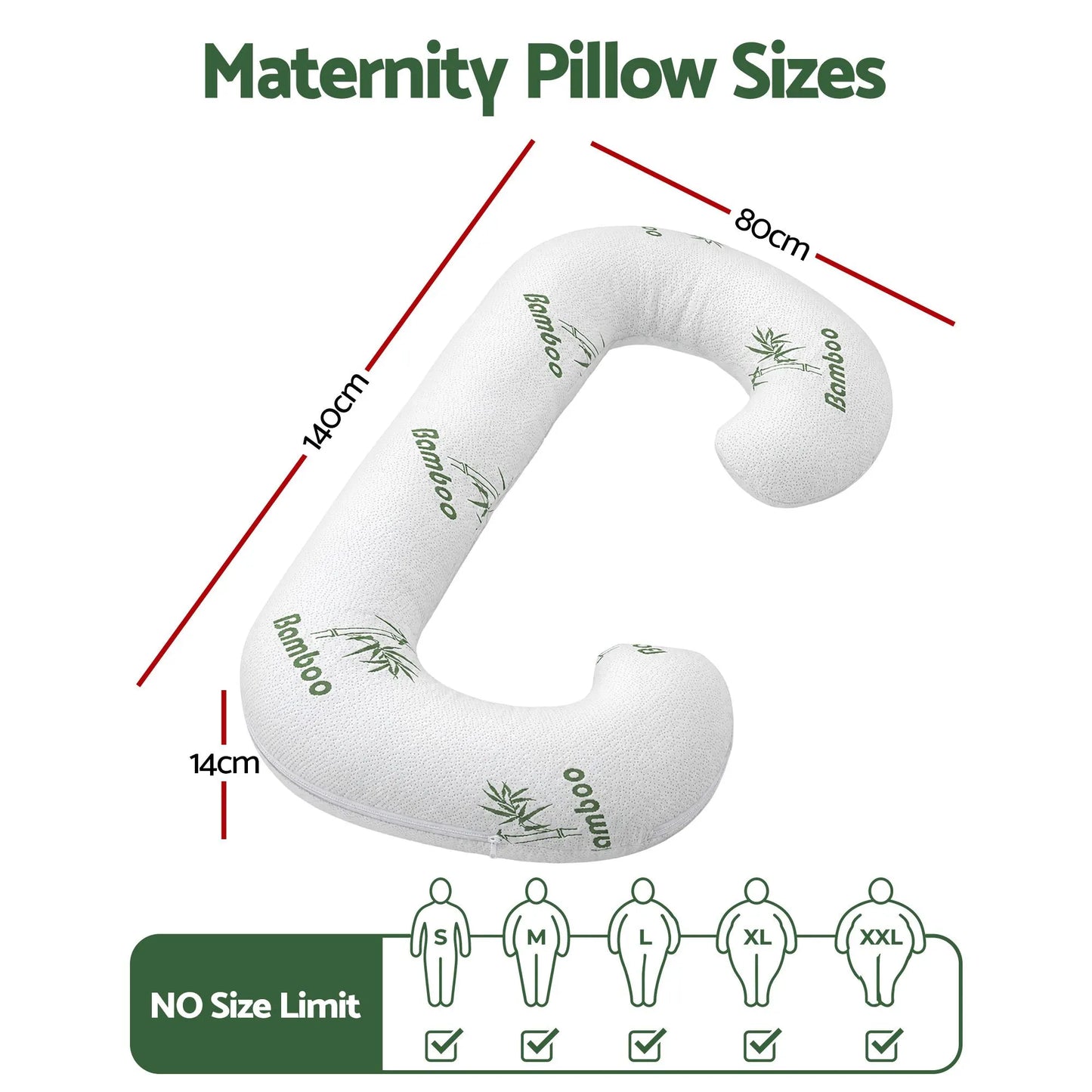 Giselle Bedding Pregnancy Pillow for Side Sleepers C-Shaped Body Pillow with Bamboo Fiber Cover, Maternity Pillow for Full Body Support, Belly and Waist Comfort - Image 9