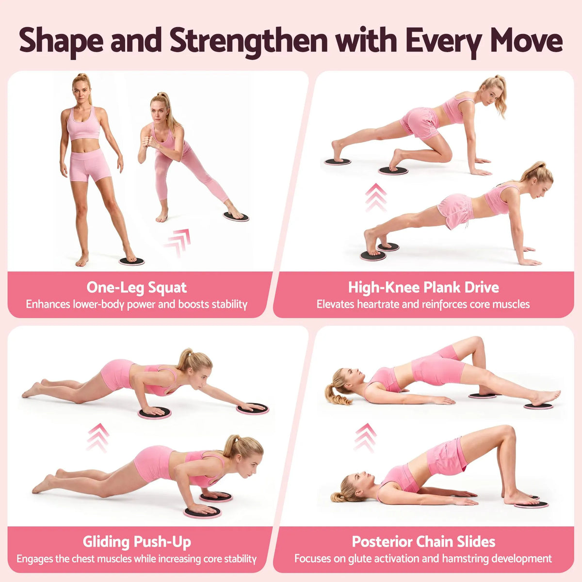 Everfit Pilates Ring Set for Women, 15pcs Home Workout Pilates Equipment with Ring, Ball, Yoga Socks, D-Ring etc. Pilates Starter Kit for Strength, Toning and Flexibility Pink - Image 9