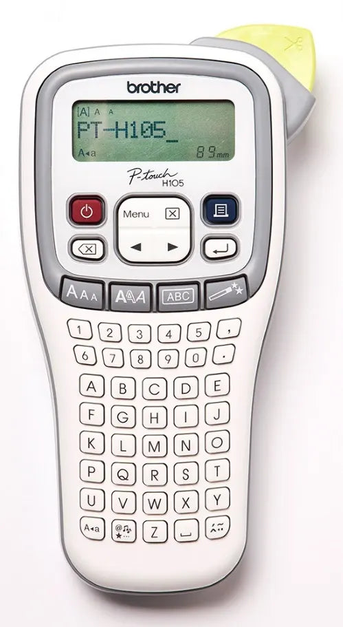 Brother PTH105 WHITE/GRAY ACCENT HANDHELD LABELLER - 3.5-12MM TZE TAPE MODEL - Scanner and Labeller