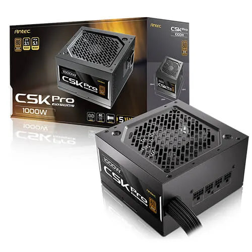 Antec CSK1000 PRO Sem-Modular ATX 3.1, PCI-E 5.1 for 4090, 5090 7900, 9070 High Quality Jap Cap...