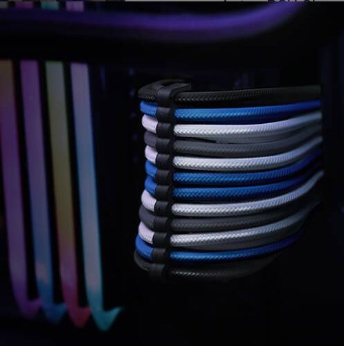 Antec PSU - Sleeved Extension Cable Kit V2 - Blue / White / Black . 24PIN ATX, 4+4 EPS, 8PIN PCI-E, 6PIN PCI-E, Compatible with Standard PSU (LS