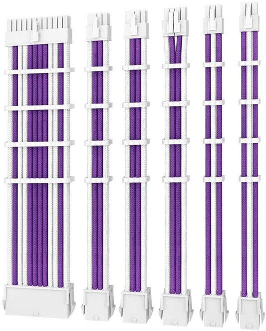 Antec PSU -  Sleeved Extension Cable Kit V2 - Purple / White. 24PIN ATX, 4+4 EPS, 8PIN PCI-E, 6PI...