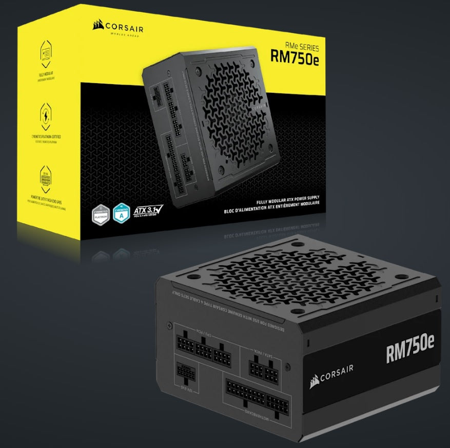 Corsair RMe Series RM750e Fully Modular Low-Noise ATX Power Supply (AU), Cybenetics Gold, ATX12V...