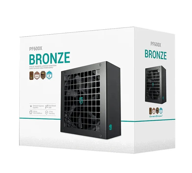 DeepCool PF600X 600W Gamer Storm 80+ Bronze/ Cybenetics ATX Power Supply 120mm Fan, Japanese Tai...