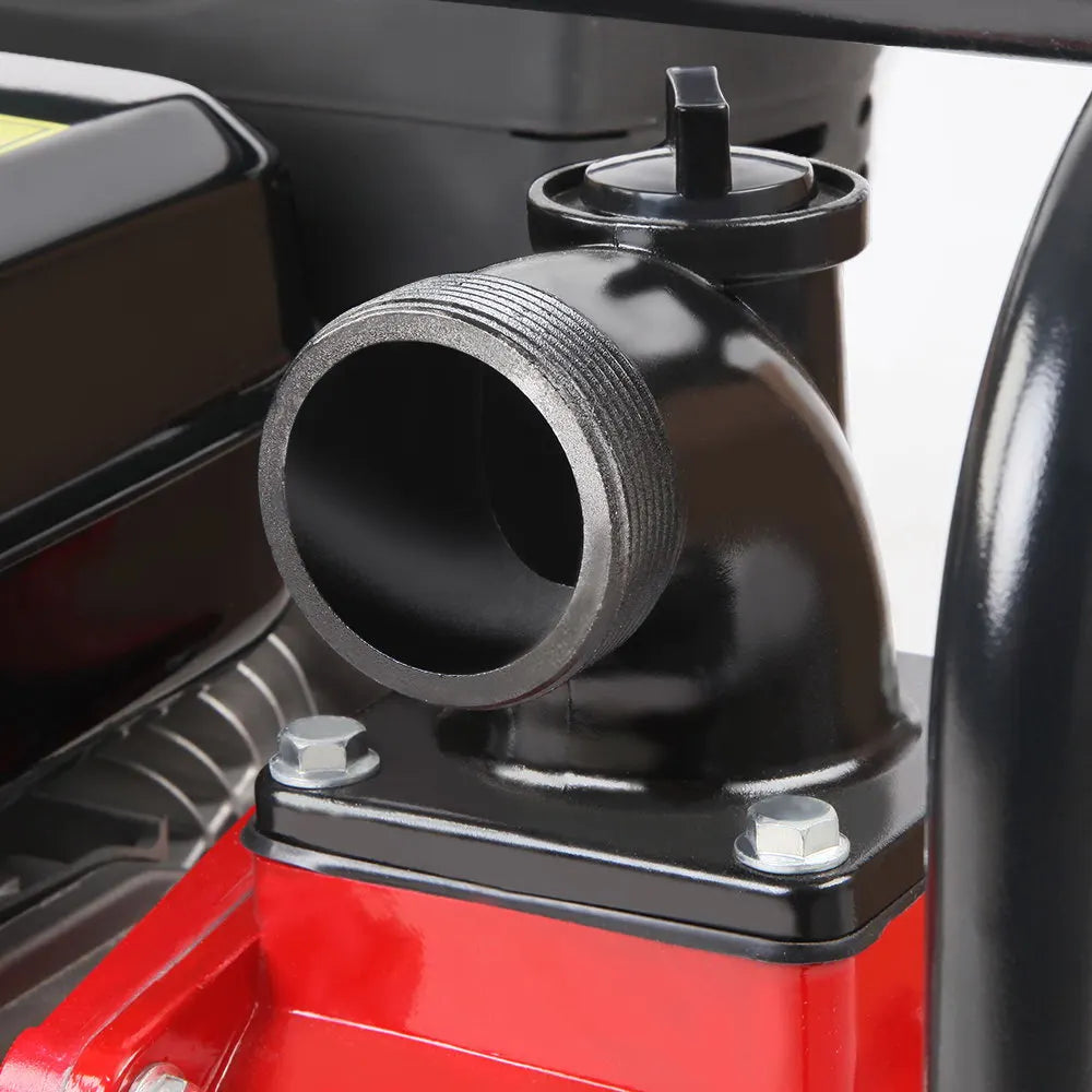 Giantz Petrol Water Pump, 2" 7HP Max High Flow Transfer Fire Fighting Pumps Rain Tank Oil Irrigation Garden Farm Pond Outdoor Irrigations, with Hose Fittings Inlet Filter Rubber Feet Black Red - Image 9