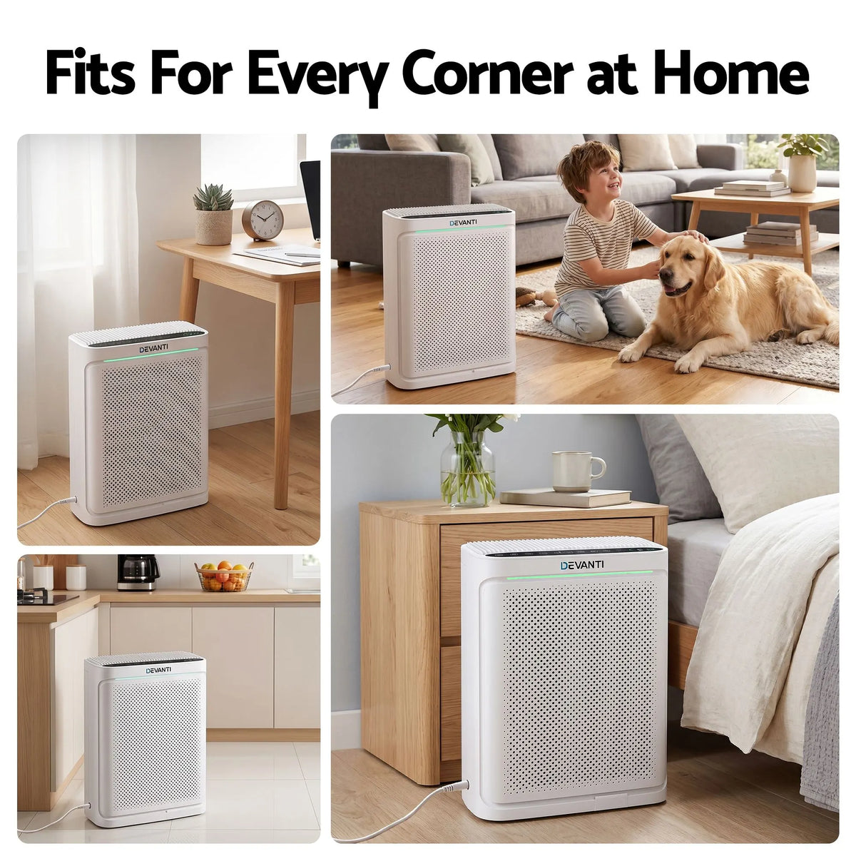 Devanti Air Purifier H12 HEPA Cleaner PM2.5 Display Spare Filter White - Image 8