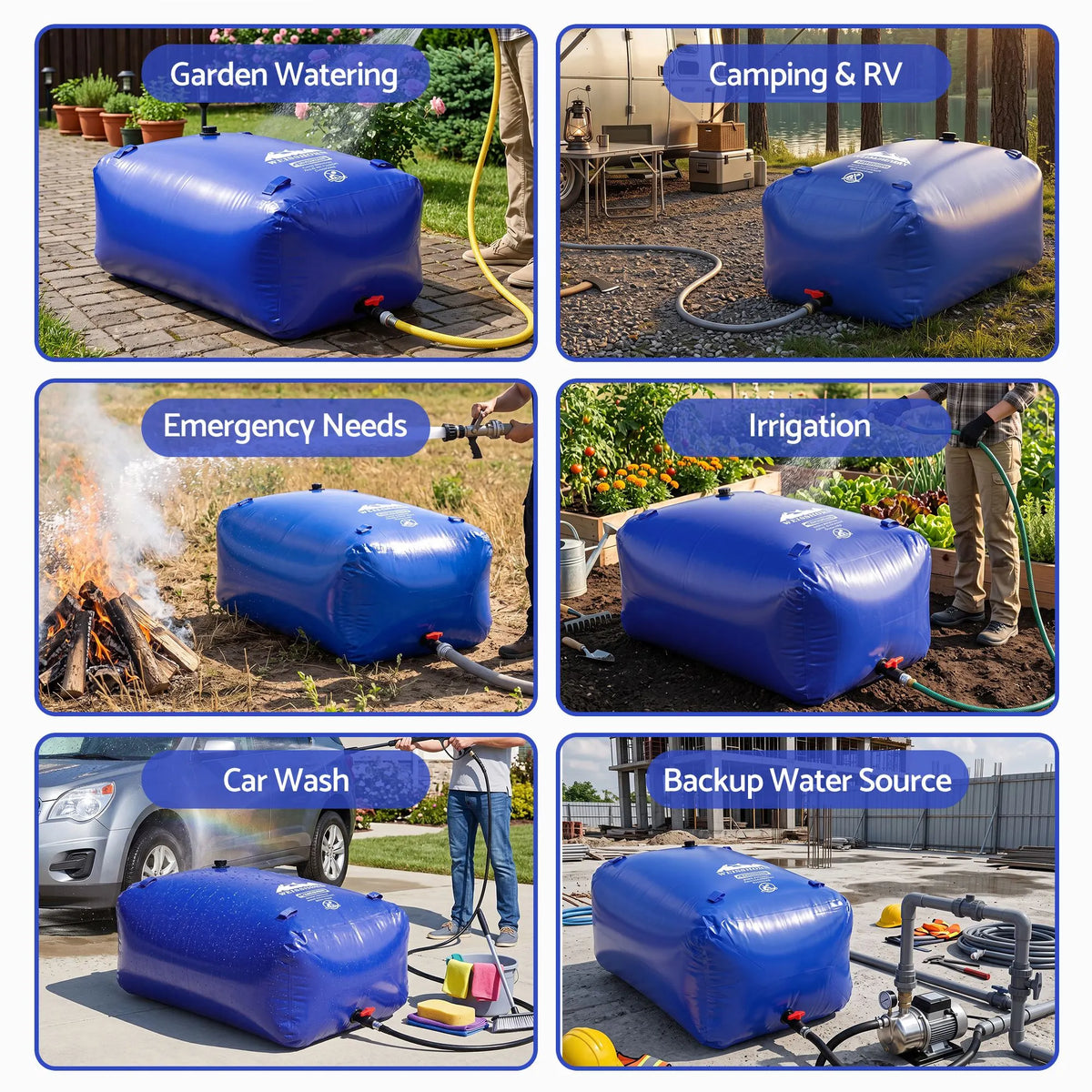 Weisshorn 1000L Water Bladder Bag Portable Large Storage Tank Container Camping Outdoor - Image 9