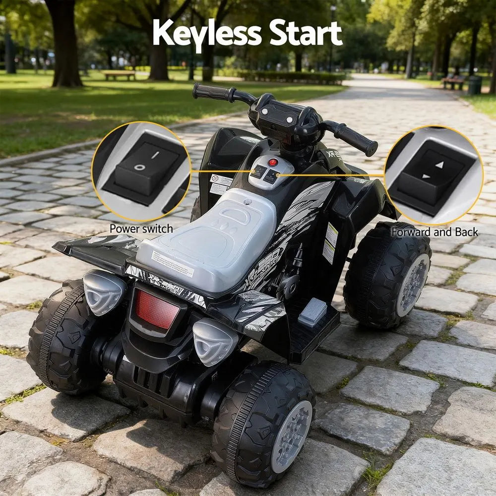 Rigo Kids Ride On Car ATV Quad Motorbike Electric Outdoor Toys 12V Black - Image 5