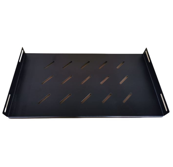 LDR Fixed 1U 275mm Deep Shelf Recommended for 19' 450/550mm Deep Cabinet - Black Metal Construction