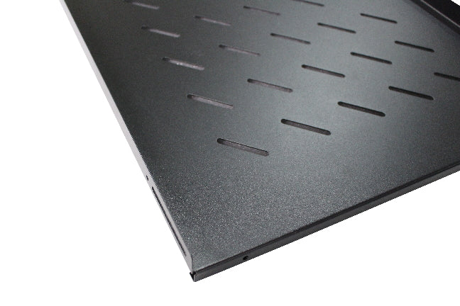 LDR Fixed 1U 550mm Deep Shelf Recommended for 19' 800mm Deep Cabinet - Black Metal Construction
