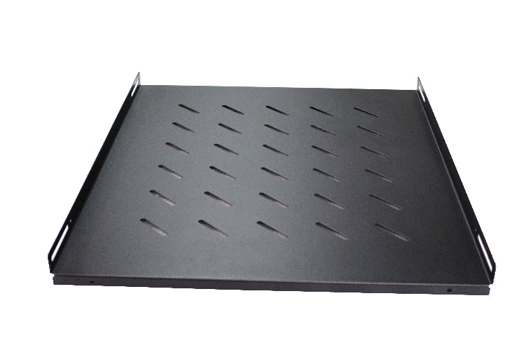 LDR Fixed 1U 550mm Deep Shelf Recommended for 19' 800mm Deep Cabinet - Black Metal Construction
