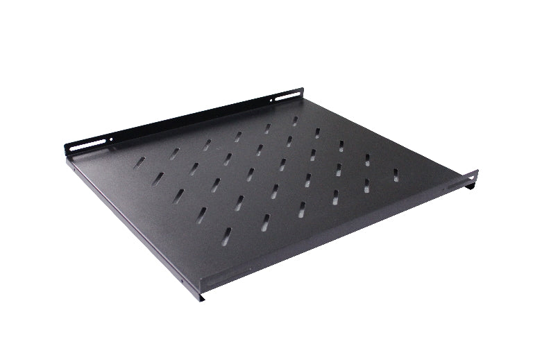 LDR Fixed 1U 550mm Deep Shelf Recommended for 19' 800mm Deep Cabinet - Black Metal Construction