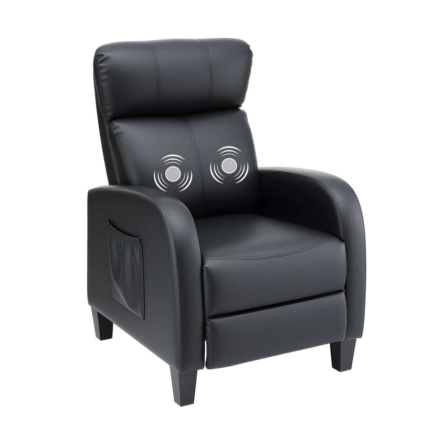 Artiss Massage Recliner Chair Small Recliner Sofa for Adults PU Leather Black - Image 9