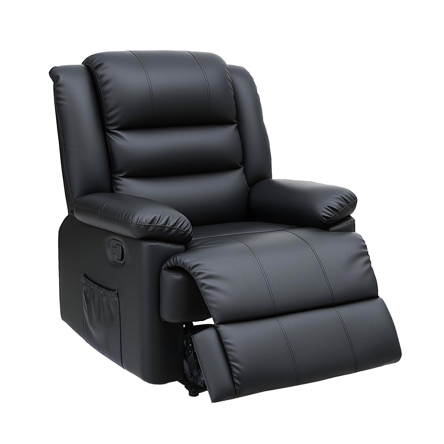 Artiss Manual Recliner Chair Leather Reclining Sofa with 16color Led Black - Image 9
