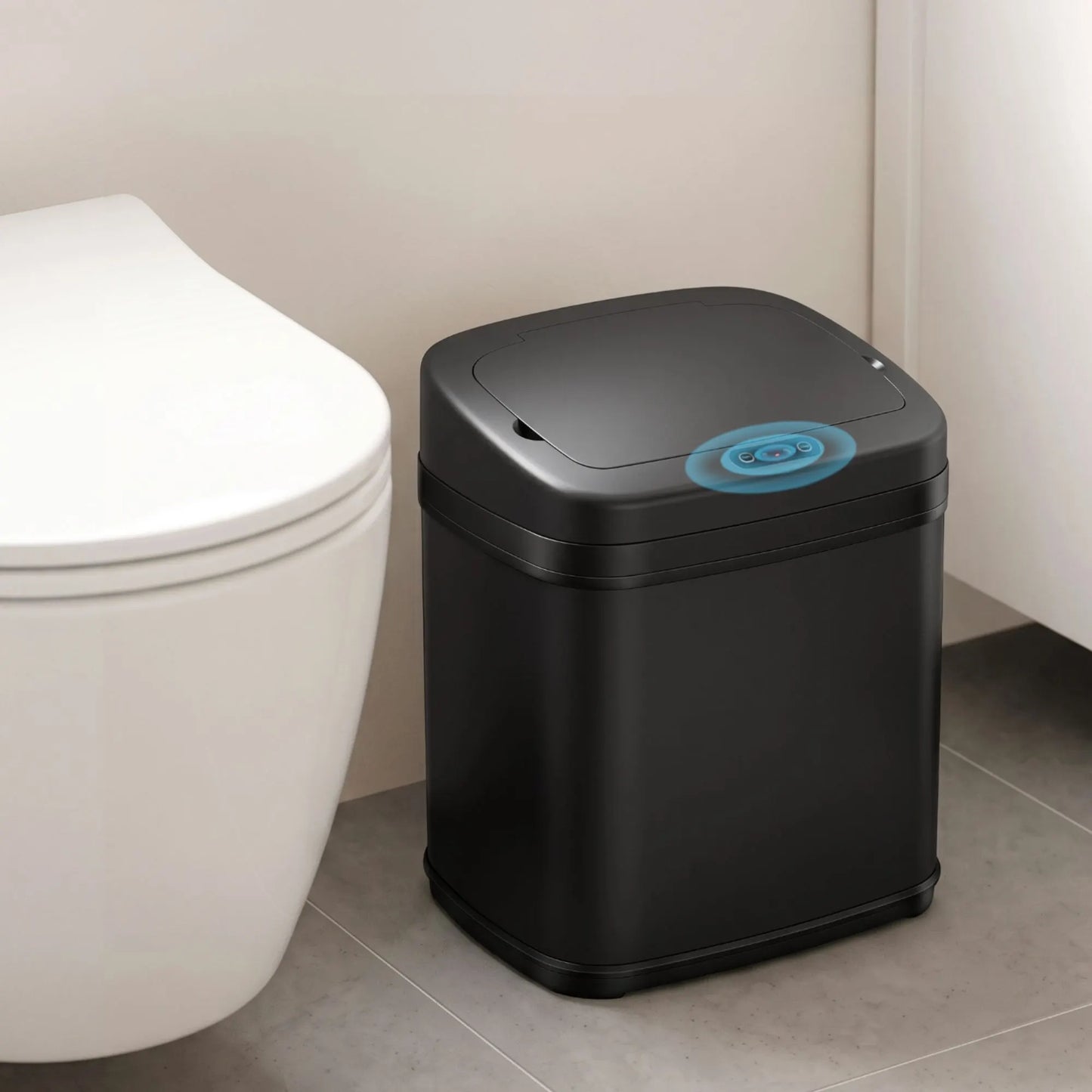 Devanti 15L Motion Sensor Bin Touchless Bins Soft-Close Rubbish Trash Can Black - Image 9