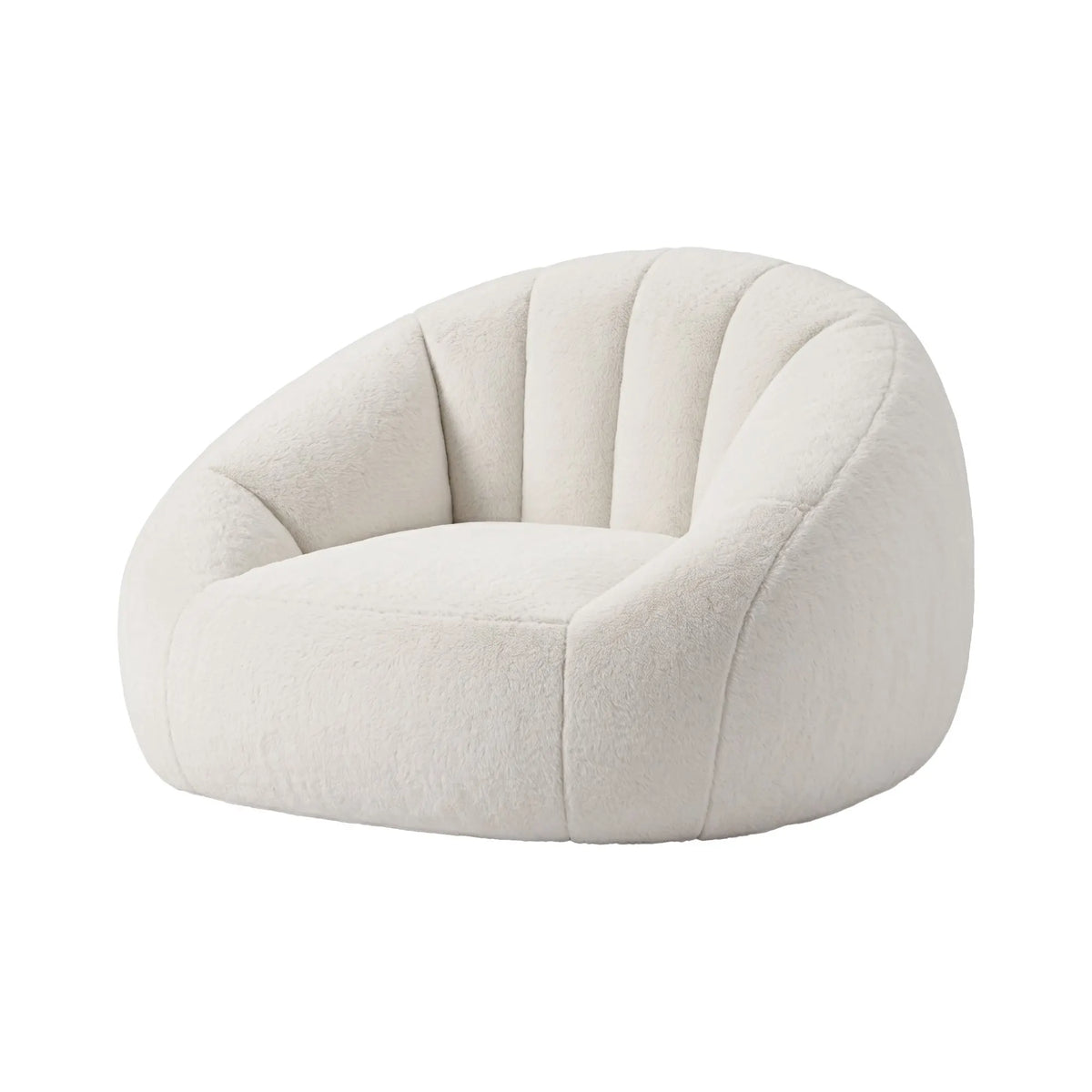 Artiss Single Small Boneless Couch Comfy Bean Bag for Living Room Faux Fur White - Image 3