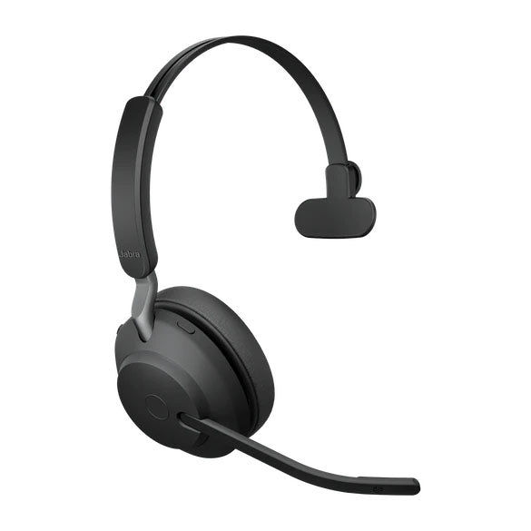 Jabra Evolve2 65 MS Mono Bluetooth Headset, Black Link 380 USB-A and Charging Stand USB-A, Passive Noise-cancelling, 2ys Warranty, 3-Microphone Call