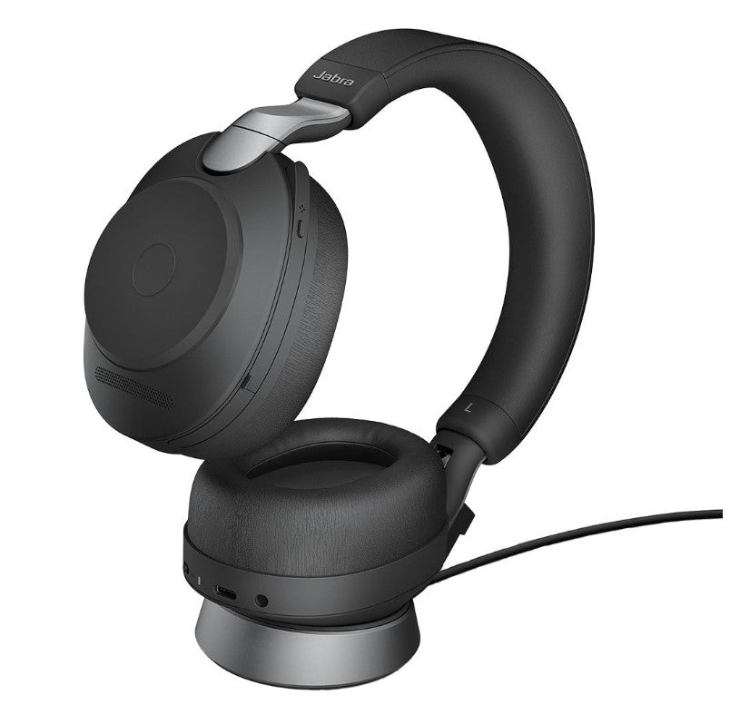 Jabra Evolve2 85 UC Stereo Black Link 380 USB-A and Charging Stand USB-A ANC Bluetooth Headset, 1...