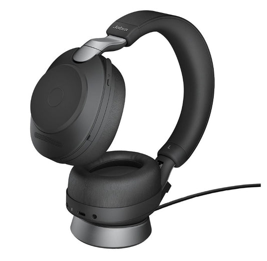 Jabra Evolve2 85 UC Stereo Black Link 380 USB-A and Charging Stand USB-A ANC Bluetooth Headset, 1...