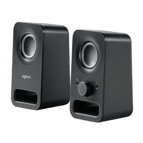 Logitech Z150 2.0 Stereo Speakers 6W Compact Size Easily Access to Power Volume Control Headphone Auxiliary Jack for TV PC Smartphone Tablet