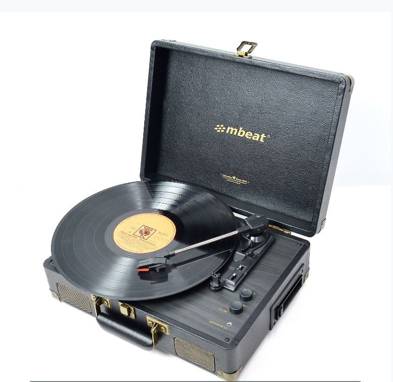(LS)mbeat® Uptown Retro Bluetooth 3-in-1 AudioTurntable Cassette Player, Bluetooth Streaming, 33/45 RPM Vinyls and Cassette, 3.5mm Audio,RCA Audio