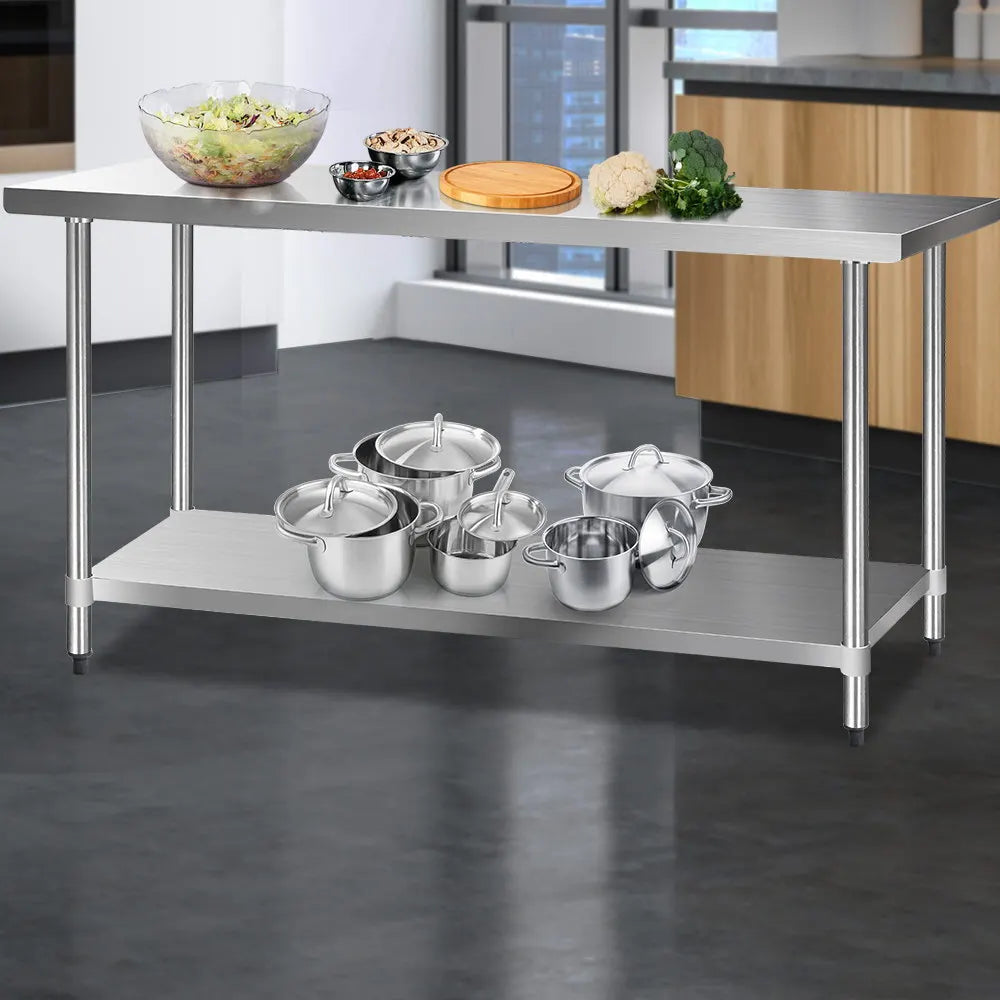 Cefito 1829x610mm Stainless Steel Kitchen Bench 430 - Image 8