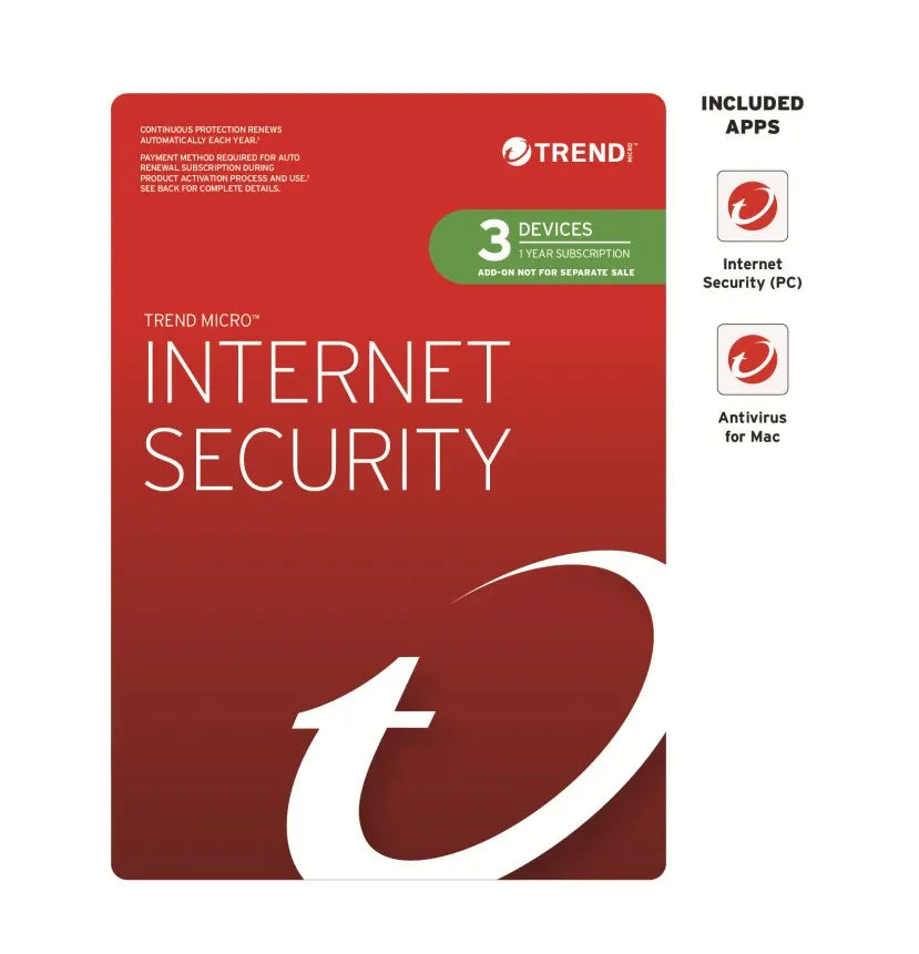 Trend Micro Internet Security (3 Devices) 1 Year Add-On Auto Renew OEM Auto Upgrade to Maximum Se...